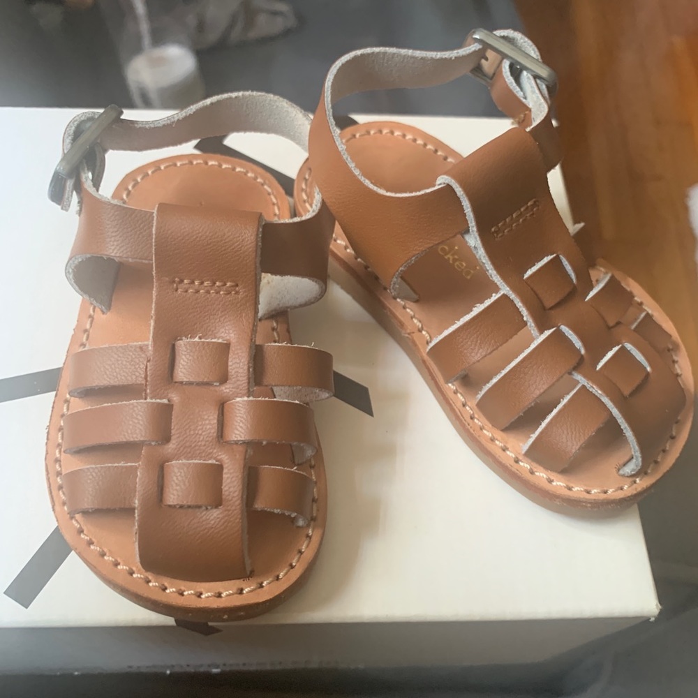 Freshly Picked Bixby Cognac Sandals- size 3